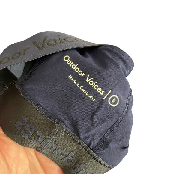 Outdoor Voices Small Sports Bra Racerback Cutout Space Dye Blue Black - Picture 3 of 8